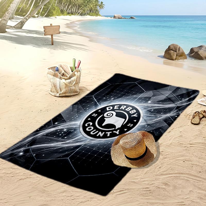 Toalla de Playa con Estampado de Fútbol del Derby County, Toalla Grande Suave de Secado Rápido para Playa, Camping, Natación