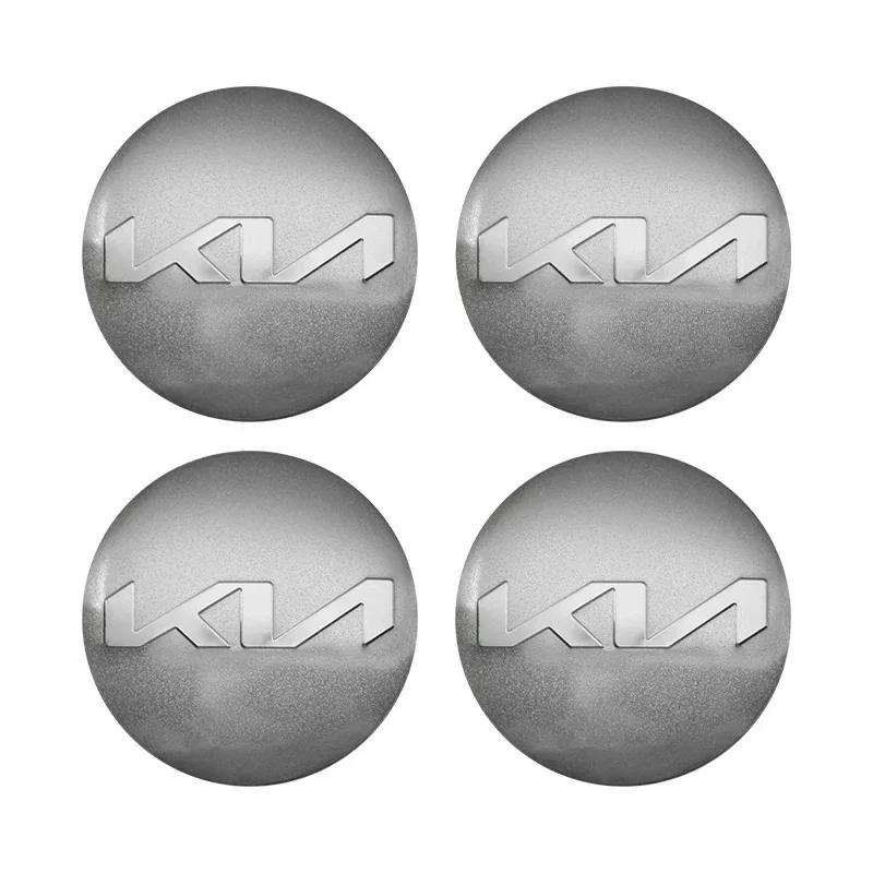 2026 Hot Car Sticker 4Pcs 56mm Car Wheel Center Hub Cap Badge sticker Auto styling For KIA EV6 Sorento Niro Stinger Ceed Carniva