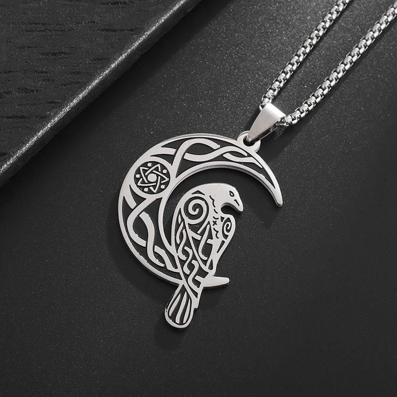 Personalized Owl Pendant Necklace on The Moon Vintage Cute Bird Animal Necklace Accessories Accessories
