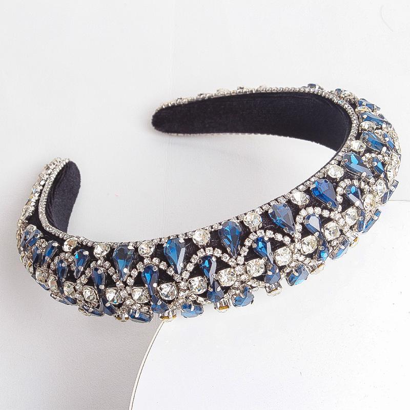 Europäische und amerikanische Mode Kristall Haarband Damen Barock Schwamm Strass Stirnband Haarschmuck