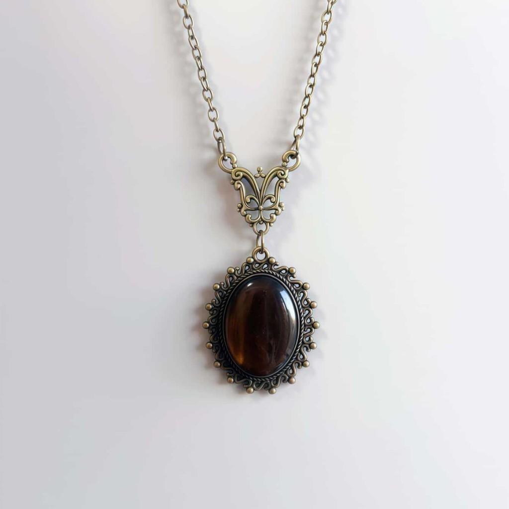 Geometric Style Metal Pendant Necklace Featuring Vintage Bronze Finish For Summer 2025