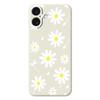 For iPhone 17 Case White Daisy Pattern Printing Straight Edge TPU Phone Back Cover
