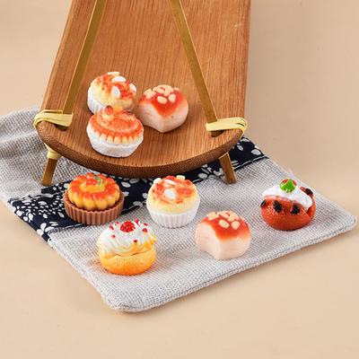 1Set 1:12 Dollhouse Miniature Fruit Cake Egg Tart Bread Dessert Model Kitchen Food Decor Toy Doll House Accessories