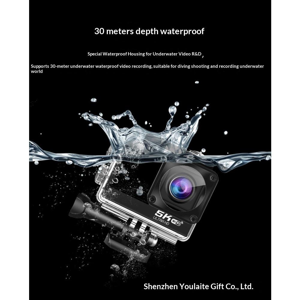5K Motion Camera High Definition Touch Dual Screen Waterproof Remote Control Camera Motion Image Stabilization Camera Recording