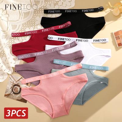 3 bucăți/set femei slip din bumbac lenjerie sexy cu goluri înalte cu bretele elastice chiloți din bumbac moale chiloți confortabili pentru femei