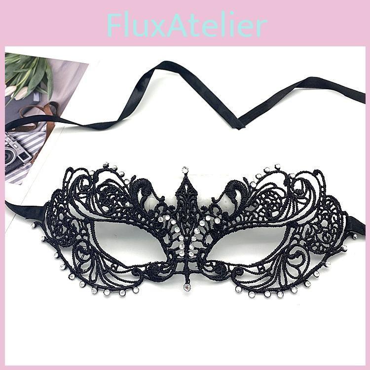 Party Costume Hollow Lace Mask With Water Diamond Decoration For Halloween