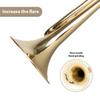 Brass Trumpet Bb Flat Bugle with Mouthpiece Orchestra Music Instrument Gold Lacquer Finish for