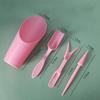 4PCS Succulent Planting Tool Set Mini Garden Shovel Bucket Scoop Transplanting Tool for Small Pots Bonsai Flowers Pink