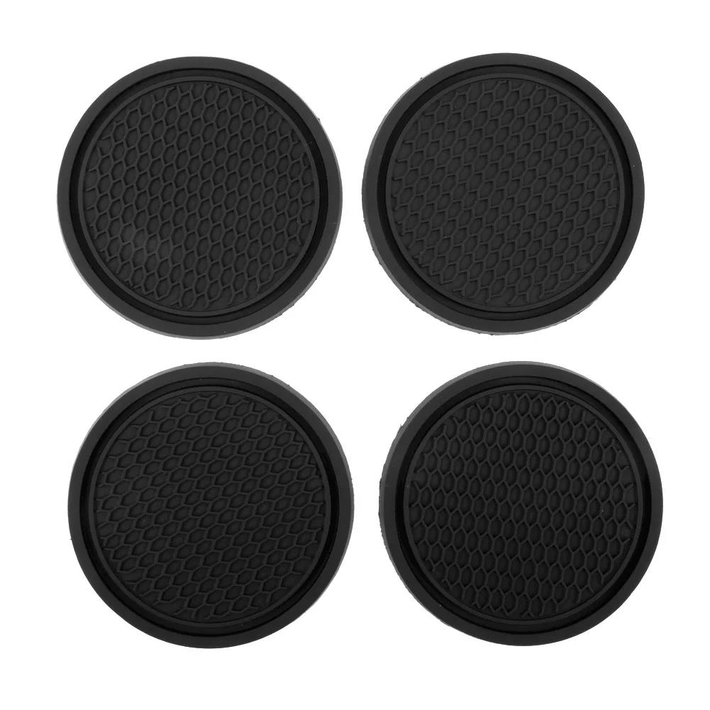 4pcs Car Coaster Non-Slip Silicone Mat For Car Water Cup Auto Interior Anti-Slip Cup Pad Drink Holder Mat Decoration Accessories Cup Holders 5