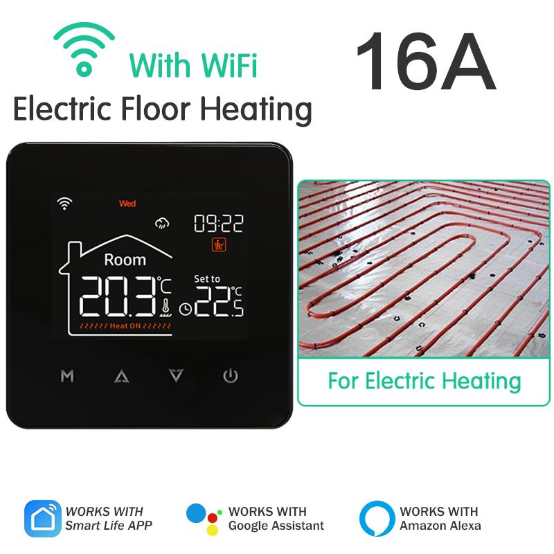 Smart WiFi Thermostat for Electric Floor Heating Water Gas Boiler Tuya Digital Temperature Controller Alexa Google Home Yandex