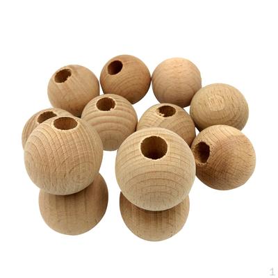 12 Pezzi Perle Rotonde in Legno Perla Distanziatrice Sfusa per Creazione Gioielli Fai da Te 30mm