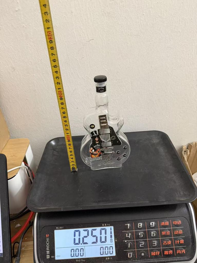 Slash Guitar Shaped Whiskey Decanter, Guns N' Roses Themed Liquor Bottle, Tennessee Whiskey Collectible Barware for Rock Fans