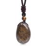 Casual Simple Natural Water Droplet Pendant Necklace Amethyst Opal Obsidian Red Agate Pendant Adjustable Cord Chain Necklace
