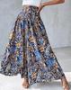 2024 Retro Floral Print Waist-Cinching Wide-Leg Pants for European and American Women