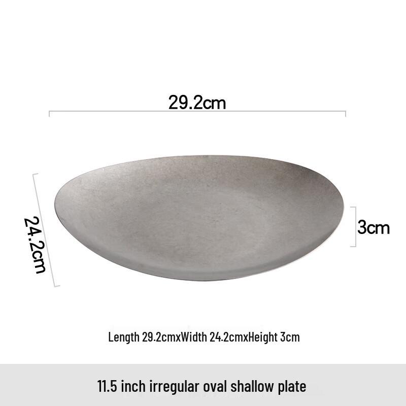 Nordic Irregular Stainless Steel Deep Serving Plate