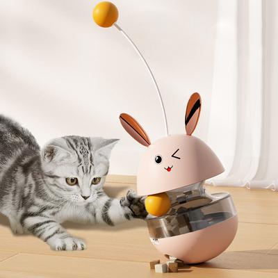 Tumbler Interaktives Katzenspielzeug Leckerli-Futterspender Spielzeug mit rollenden Bällen Lustiger Katzen-Slow-Feeder IQ-Trainingsball für Kätzchen