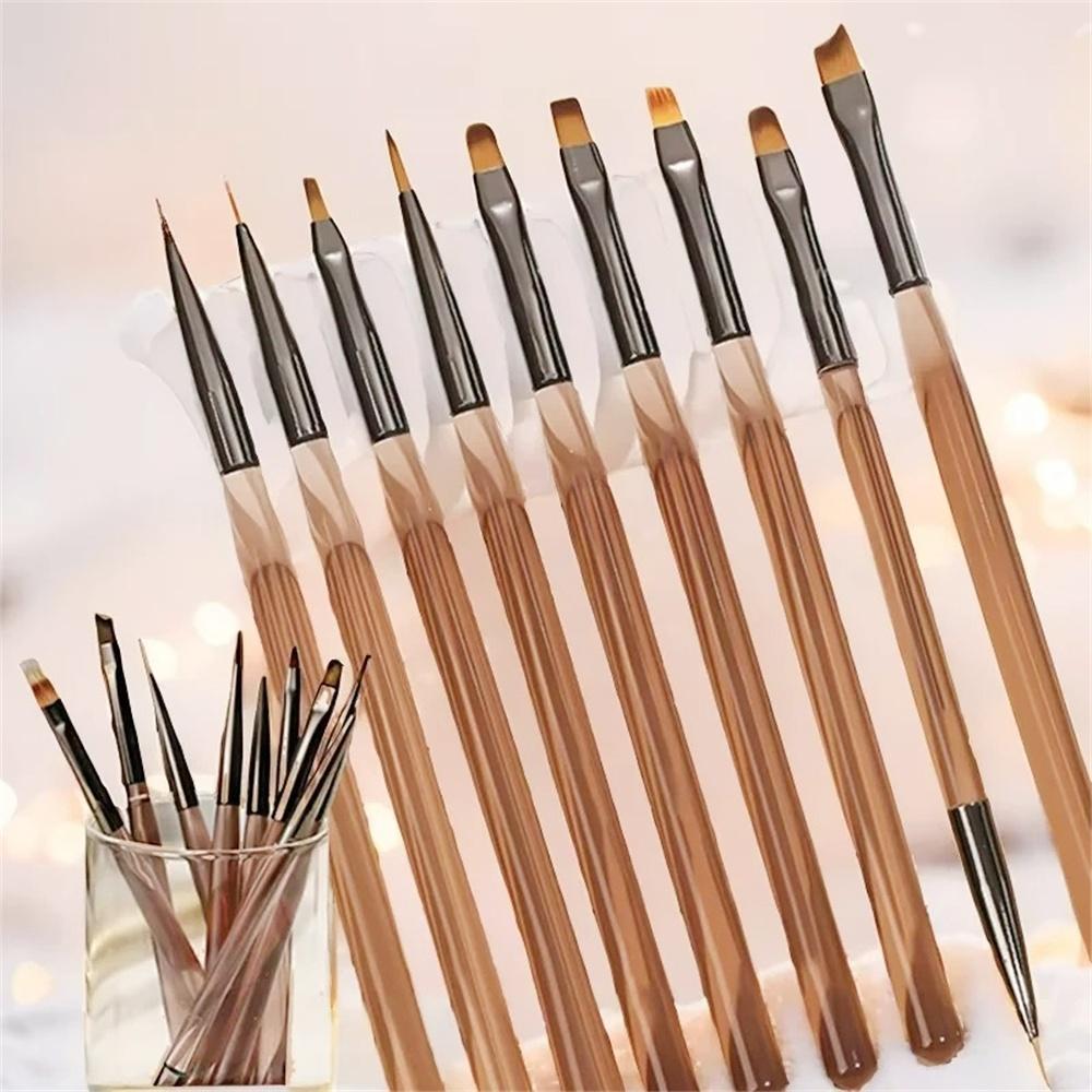 For Nail Art Design Nails Tip Display Painting Tool 9PCS Nail Brush UV Gel DIY Painting Pen Liner Manicure Acrylic Drawing Brush