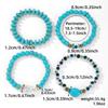 Turquoise Evil Eye Bead Bracelet Set Handmade Geometric Design For Men Gift