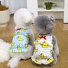 Hund Slipkleid Atmungsaktiv Sommer Gelb Entenprint Rüsche Haustier Ärmelloses Kleid Haustier Kostüm Outfit Kleidung für Kleine Hunde Katzen