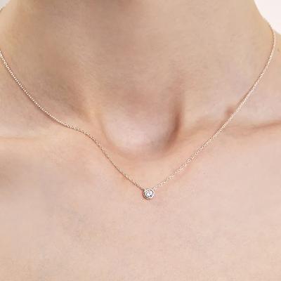 [sv925] Solo Bezel Round Necklace