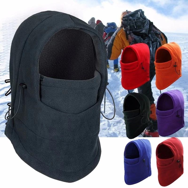 Men Women Hat Hooded Neck Warmer Hiking Scarves Outdoor Cycling Mask Ski Windproof Fleece Hood CS Mask Thickened Protective Warm