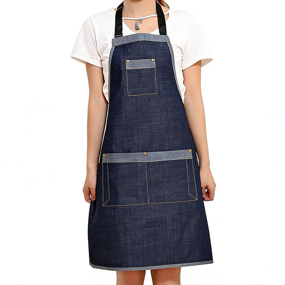 New Style Cross-Border Denim Apron: Barista, Barber & Kitchen Wear with Custom Logo