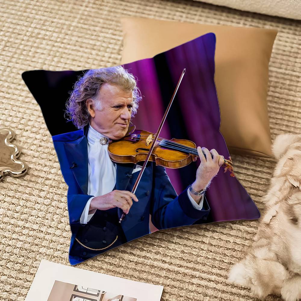 Violinist A-Andre Rieu Kussensloop Anti-Mijt Onzichtbare Rits Bank Bank Peach skin 18*18(CM)-1Pcs brown