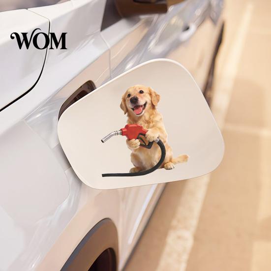 Car Fuel Cap Sticker Fun Sticker, Cute Dog Cat Mouse Animal Waterproof Self Adhesive Decal for Cars Windows Tailgate
