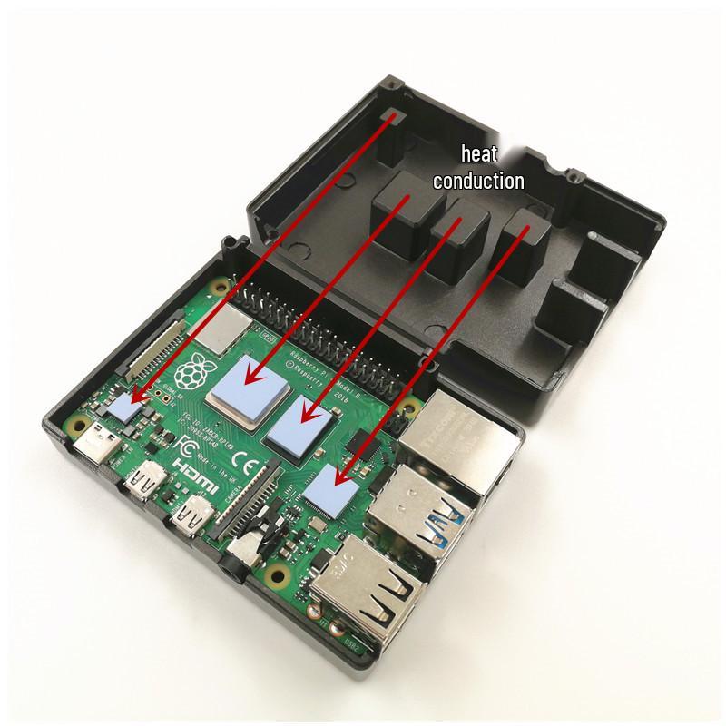 Pouzdro pro odvod tepla pro Raspberry Pi: Ochranná krabička z hliníkové slitiny pro Pi 3B+ & 4B