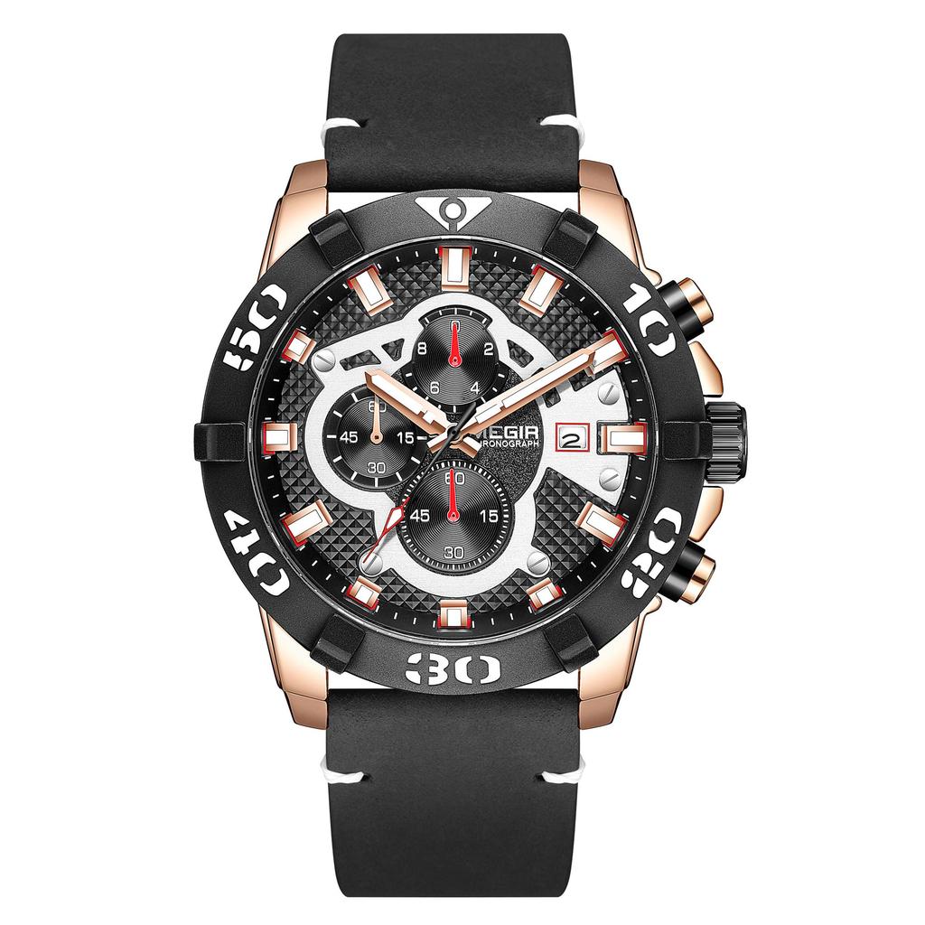 Megir 2021 Blue Mens Watches Top Brand Luxury Chronograph Sport Watch for Men Clock