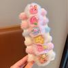2Pcs Girl Hair Tie Cartoon Rabbit Star Decor Soft Plush Hair Rope
