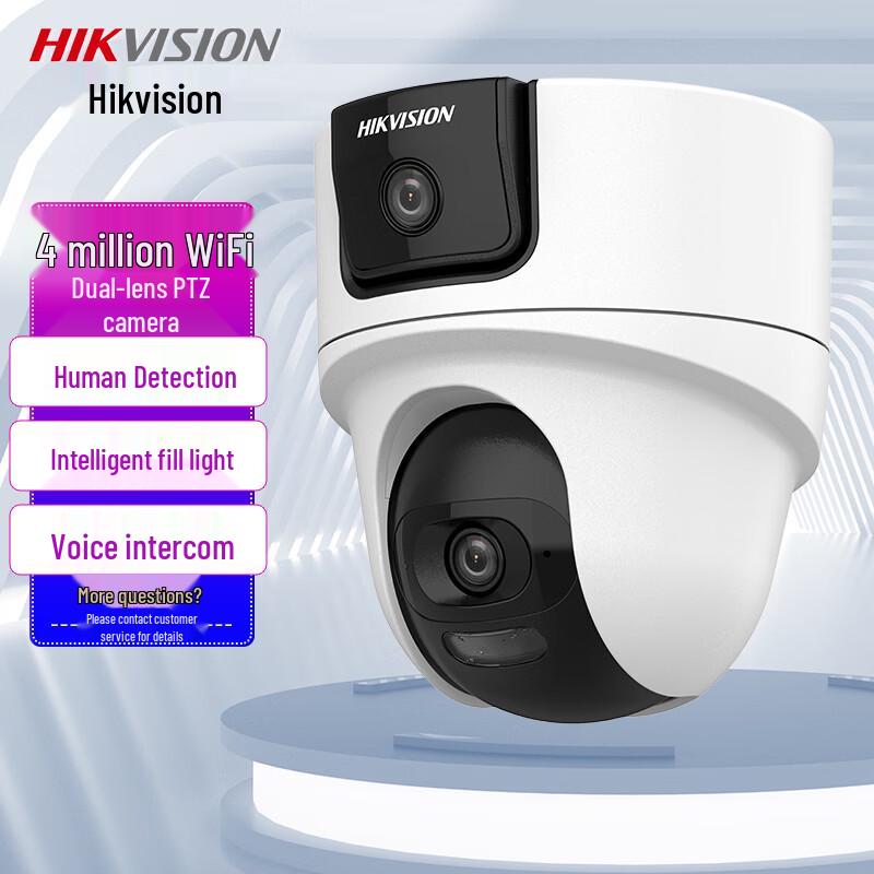 

Hikvision 4MP Dual-Lens Dual-Light WiFi PTZ Dome Security Camera CN plug (adapter included)