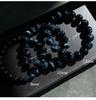 Blue Tiger Eye Bead Bracelet | Unisex Hawk's Eye Stone | Round Beaded Bracelet | Single Circle Style