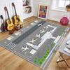 Airport Runway Living Room Carpet Simulation Airfield Pattern Area Rug Soft Non-Slip Creative Home Decor Aviation Theme Floormat