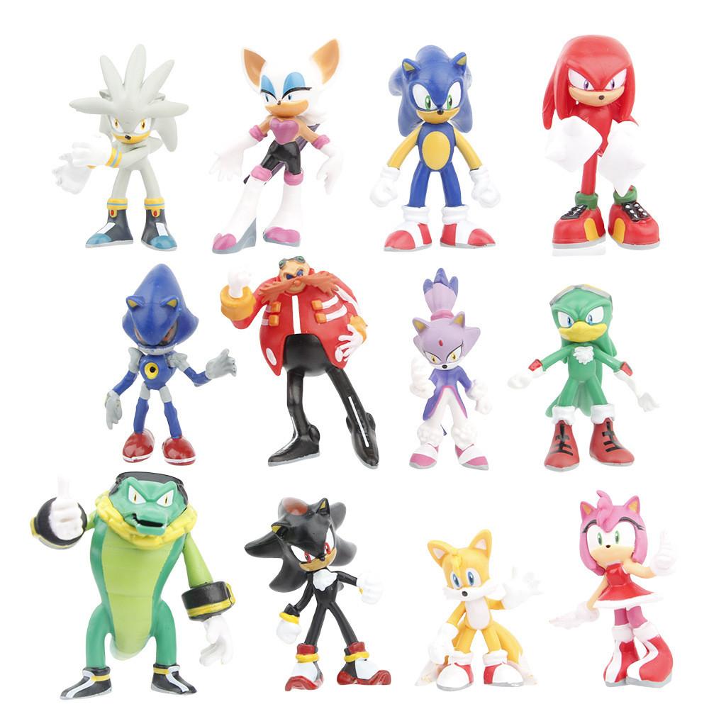 Adorable Blue Hedgehog Sonic And Fox Figurine Collectible Toy Pvc Model