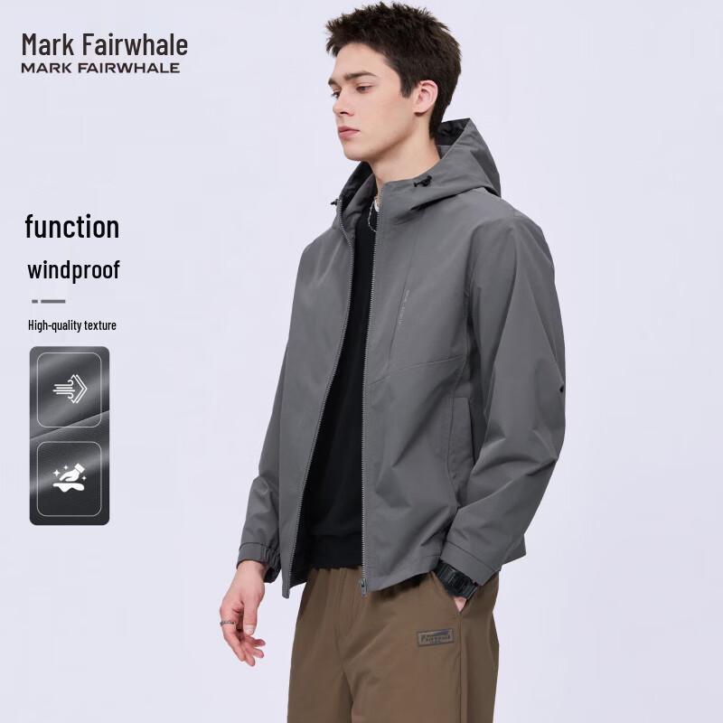 Mark Fairwhale Tech-Style Hooded Windbreaker Jacket