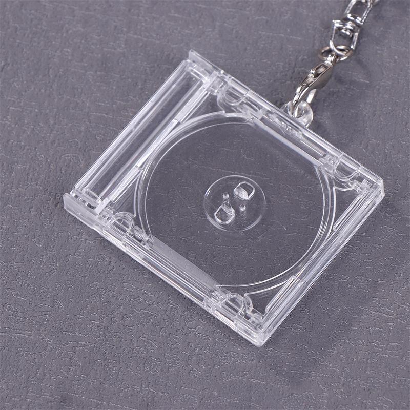 Blank Album Mini Cd Case Keychain Cd Player Keyring Peripheral Commemorative Album Key Holder For Diy Backpack Pendant