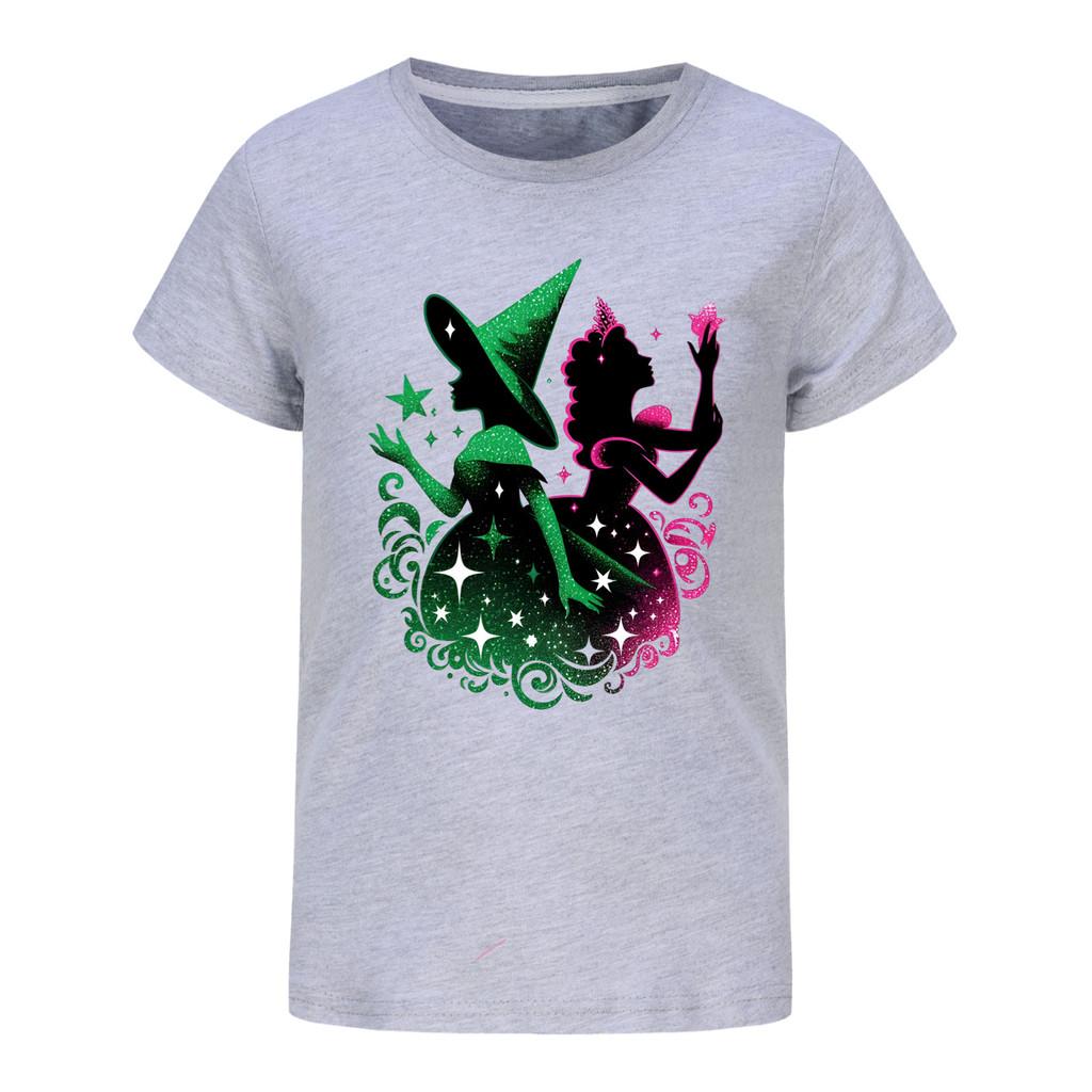 Kinder Mädchen Hexenprint Lässiges Kurzarm T-Shirt