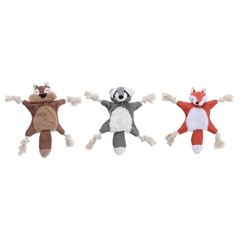 Dog plush squirrel fox shell shape containing sound paper BB called bite-resistant molar pet toy