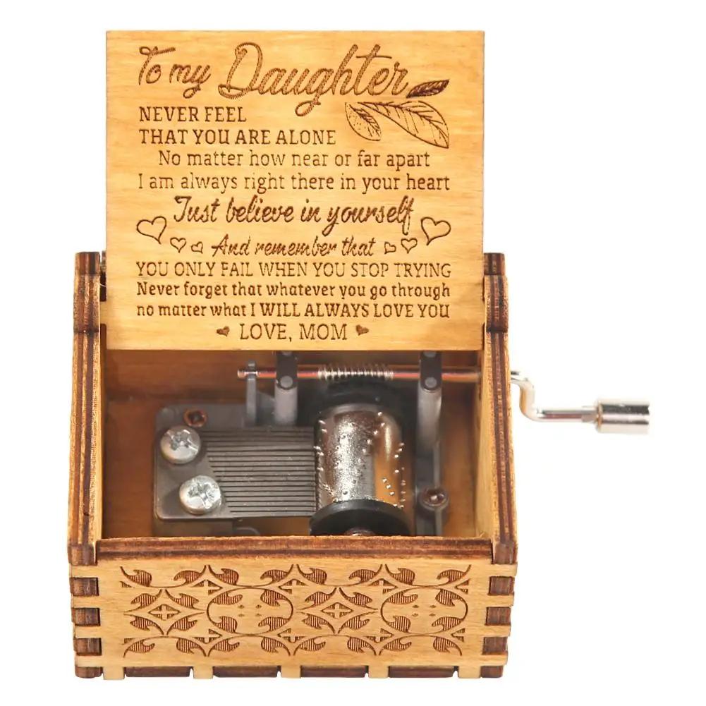 Wooden Hand Crank Music Box Bohemian Rhapsody Theme You Are My Sunshine Music Box Musica Theme Birthday Christmas Gift
