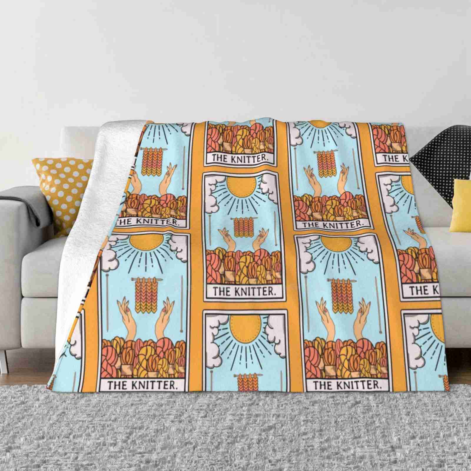 The Original Knitter Tarot Card Fashion Soft Warm Flannel Blanket Tarot Hooker Knitting Yarn The Knitter 30x40in