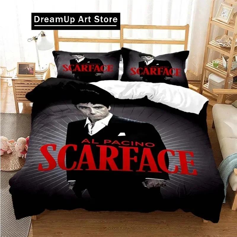 Tony Montana Scarfaces Bedding Set Boys Girls Twin Queen Size Duvet Cover Pillowcase Bed Kids Adult Home Textileextile