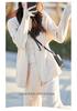 Women's Casual Wool Cardigan & High-Waisted Wide-Leg Knit Pants Set