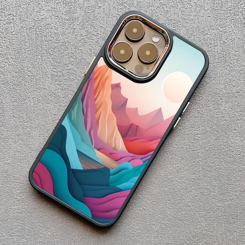 Printing Landscape phone case For iPhone 13 15 11 12 Pro Max 14 7 8 Plus SE2 XS X XR Creative Mountains Shockproof Soft Cover