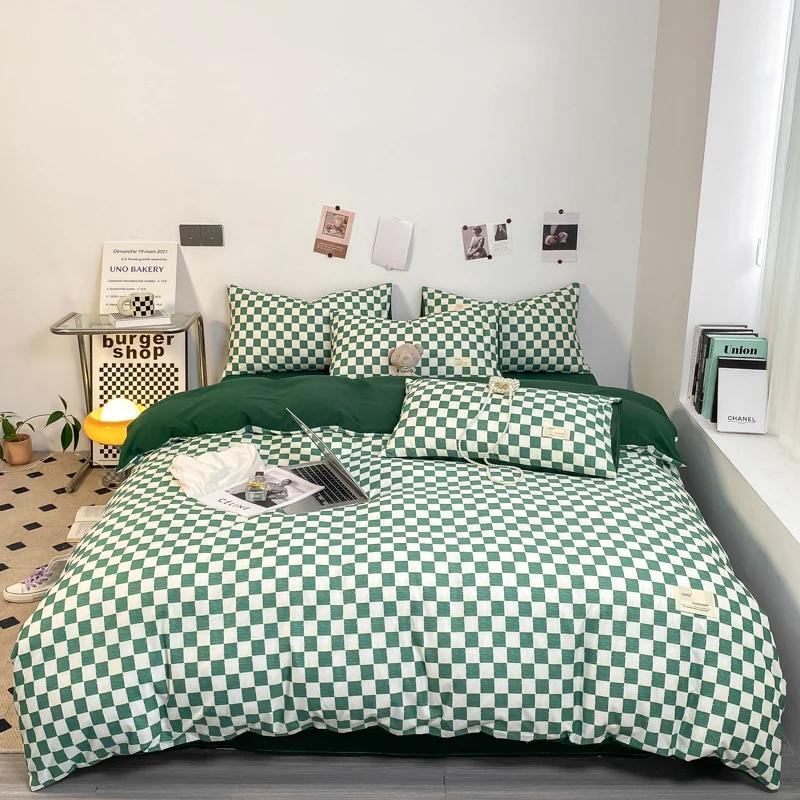Black and White Plaid Duvet Cover Set Full, Geometric Grid Bedding Set Soft Lattice Checkerd Comforter Cover with 2 Pillowcases