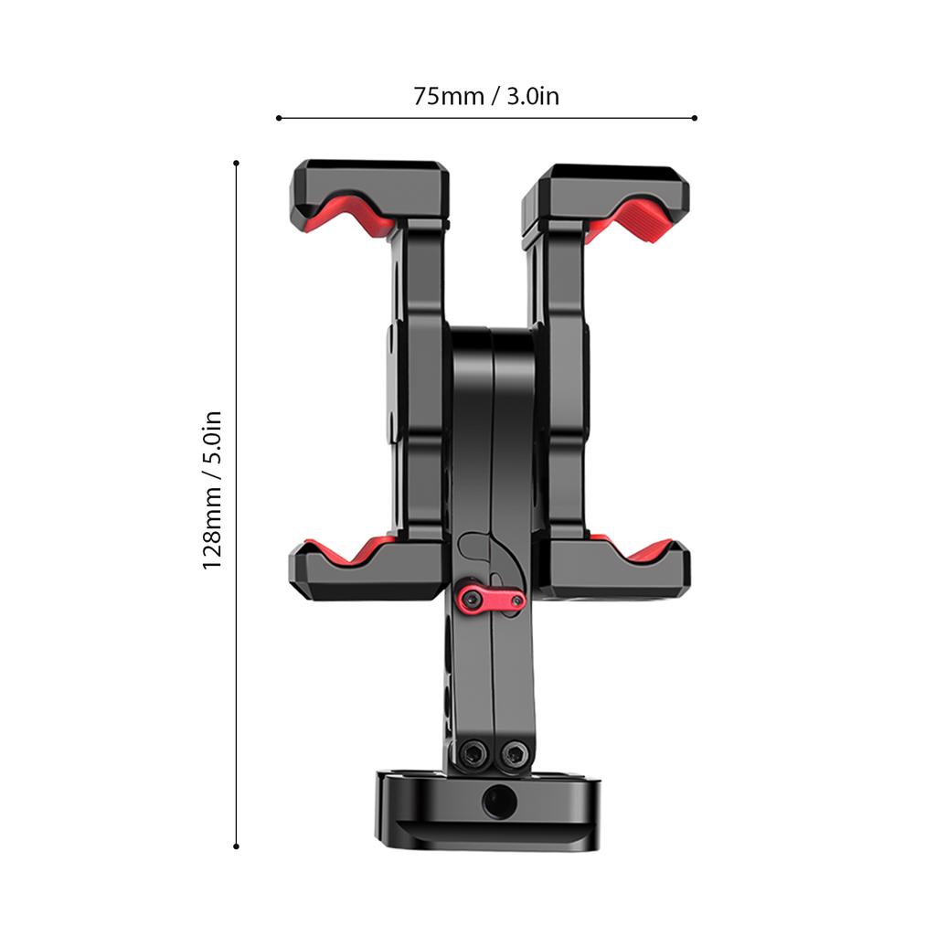 Portable Phone Tripod Mount Metal Phone Mount for Tripod with Dual Phone Holder Cold Shoe Mounts