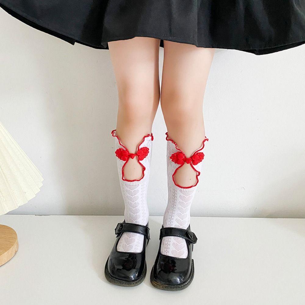 

Дышащие сетчатые детские чулки Лолита в древнекитайском стиле, детские кружевные носки с ажурным узором, детские чулочно-носочные изделия JK, весна