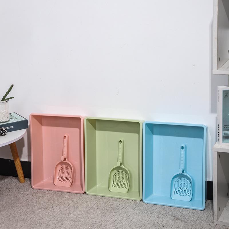 Semi-Enclosed PP Cat Litter Box: Square Design, Easy Clean, Cross-Border Support