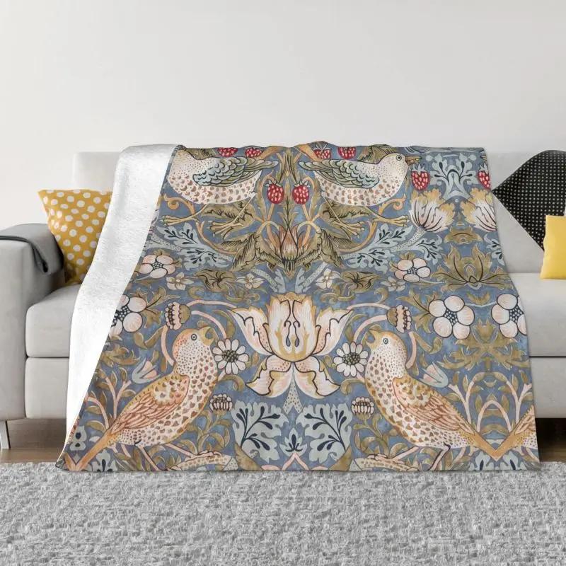 William Morris Deer Throw Blanket Sofa Fleece Warm Flannel Textile Pattern Blankets for Bedding Car Couch Bedspreads