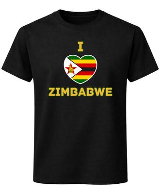 I Love Zimbabwe T-Shirt Flag Heart African Pride Unisex Tee
